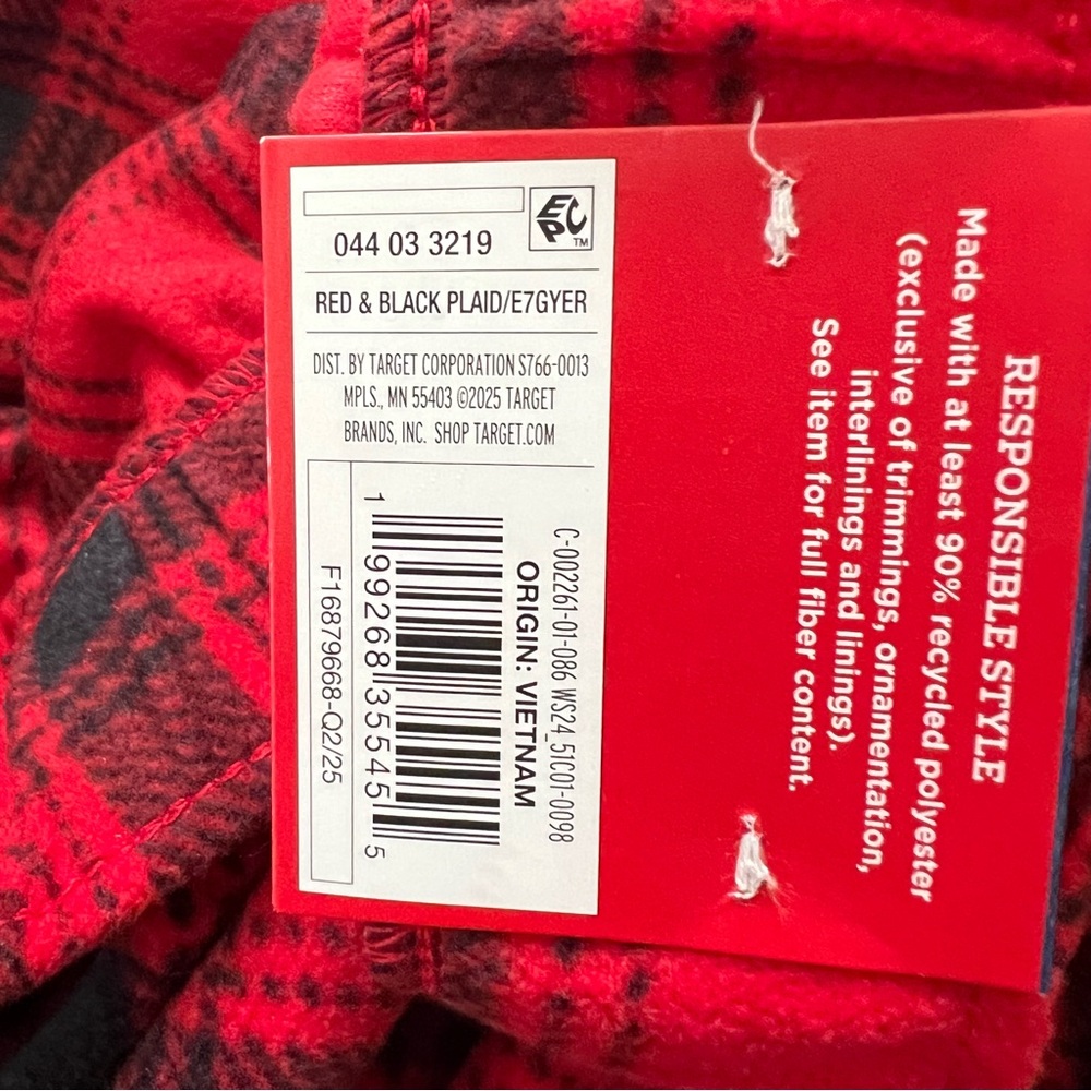 ❤️3/$15 Wondershop Men's Red & Black Plaid Pajama Pants- Size L - Picture 6 of 7